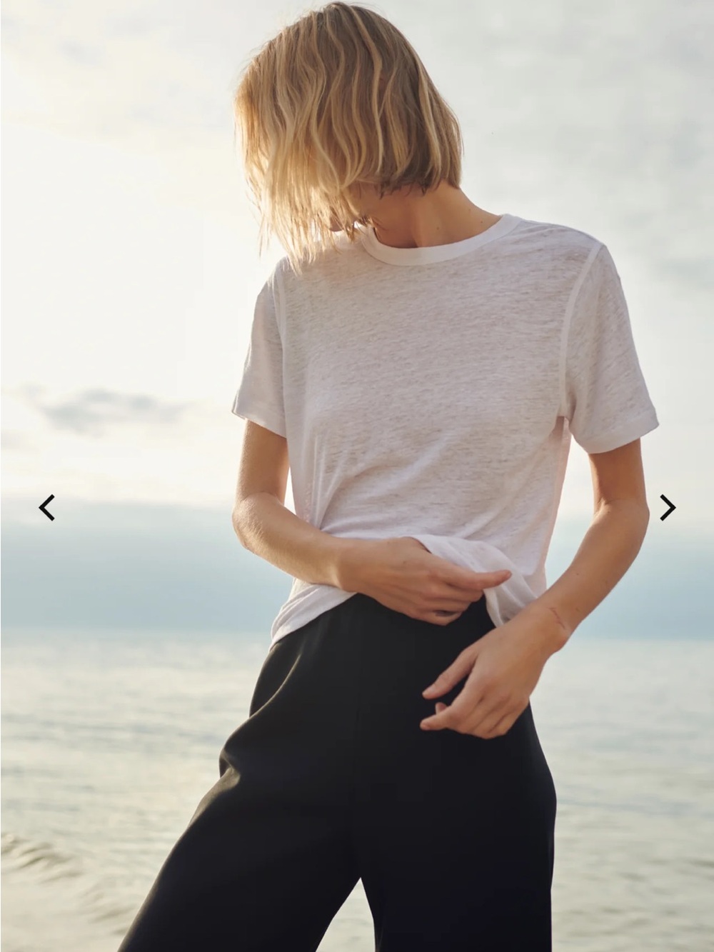 Soldout NYC linen t shirt, white small